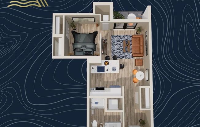 Studio, 1 bath, 659 sqft, $1,950, Unit #417