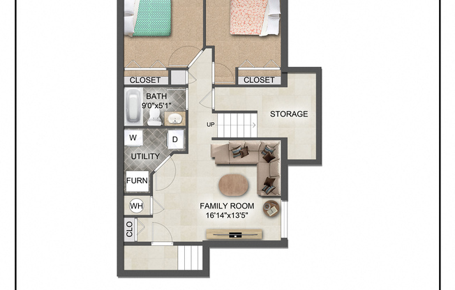 Lower level floor plan