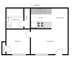 1 bed, 1 bath, 500 sqft, $845