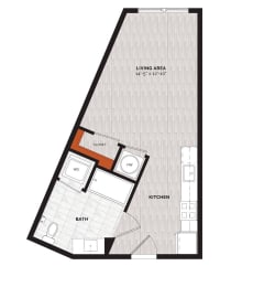 Studio, 1 bath, 442 sqft, $1,846