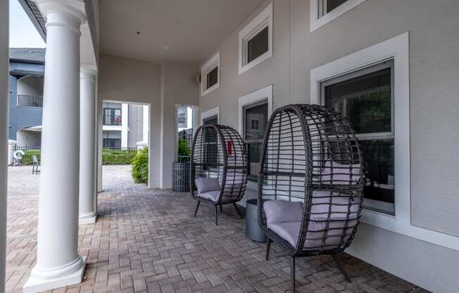 Outdoor seating area at Verano Apartments