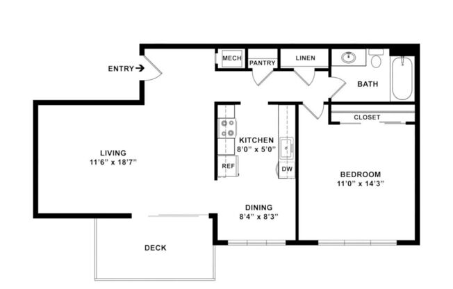 1 bed, 1 bath, 780 sqft, $2,468