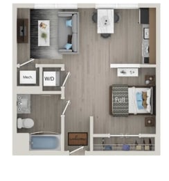 Studio, 1 bath, 519 sqft, $1,693