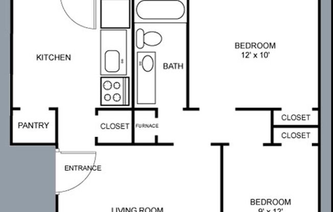 2 beds, 1 bath, 685 sqft, $1,075