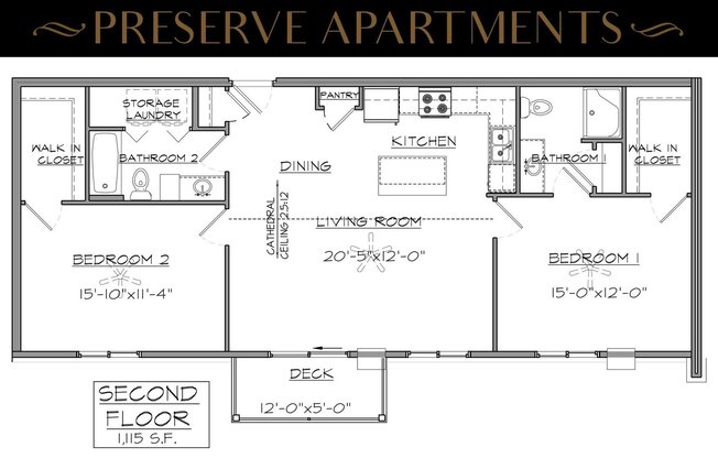 2 beds, 2 baths, 1,115 sqft, $1,399.99