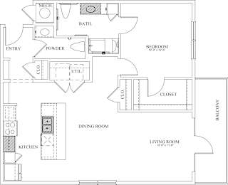 1 bed, 1.5 baths, 993 sqft, $1,745