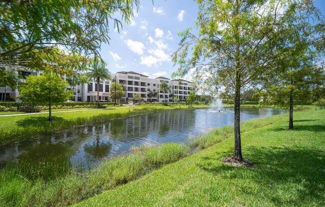 Pond with walking trail