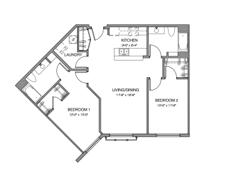 2 beds, 2 baths, 1,050 sqft, $3,764