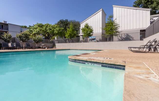 This is a photo of the pool area at The Biltmore Apartments, in Dallas, TX.