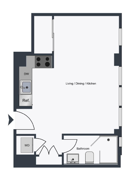 Studio, 1 bath, 454 sqft, $2,079