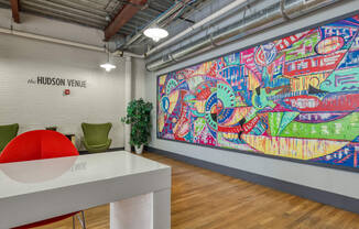 a mural at the hudson avenue office