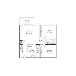 2 beds, 1 bath, 851 sqft, $1,375