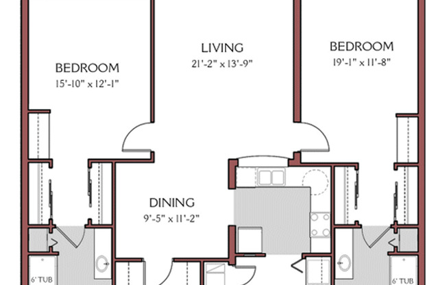 2 beds, 2 baths, 1,367 sqft, $2,005, Unit 921