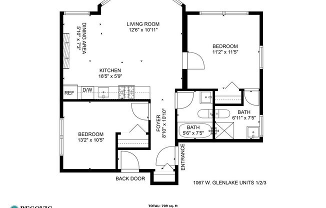 2 beds, 2 baths, 709 sqft, $2,550, Unit 1067-2