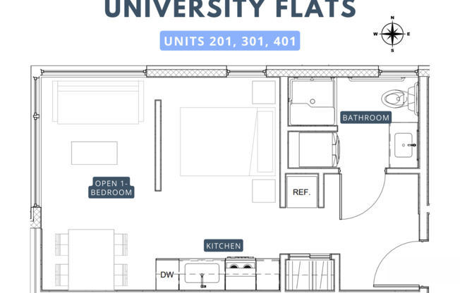 1 bed, 1 bath, 350 sqft, $1,395, Unit 301