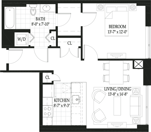 1 bed, 1 bath, 765 sqft, $3,635, Unit 601