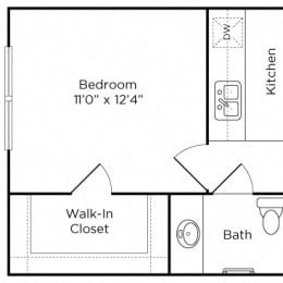 1 bed, 1 bath, 575 sqft, $1,021