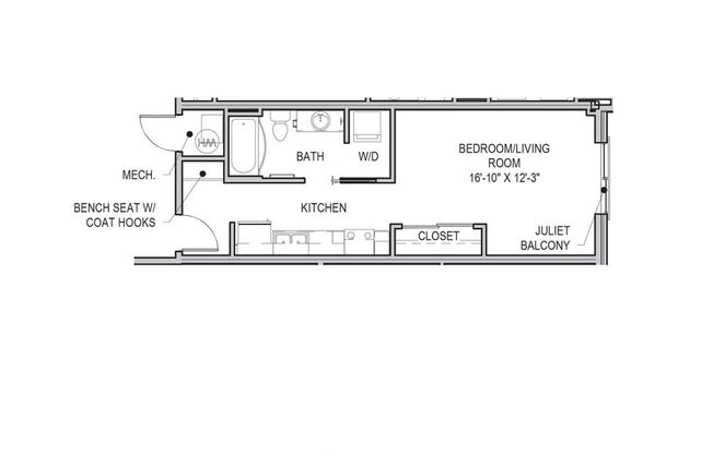 Studio, 1 bath, 471 sqft, $1,754, Unit 203 [Furnished]