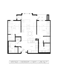 2 beds, 2 baths, 1,096 sqft, $2,050