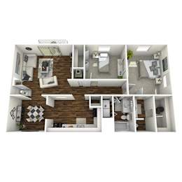 2 beds, 1.5 baths, 1,054 sqft, $1,162