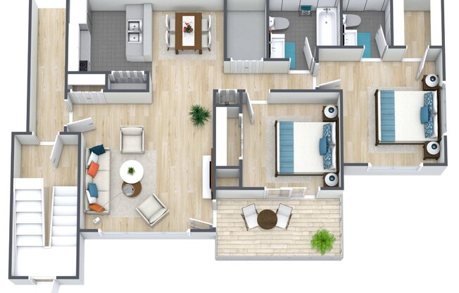 2 beds, 1.5 baths, 950 sqft, $1,295