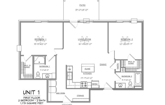 2 beds, 2 baths, 1,173 sqft, $1,719