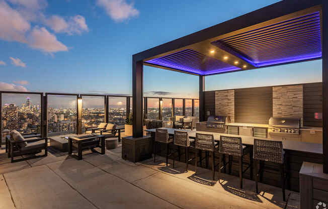 Rooftop Grills at Night