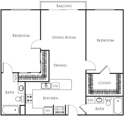 2 beds, 2 baths, 1,024 sqft, $3,001, Unit 310