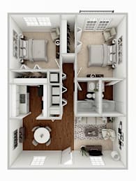 2 beds, 2 baths, 1,010 sqft, $1,015