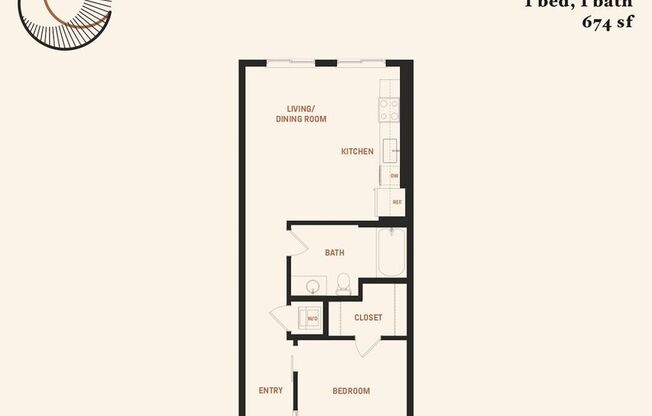 1 bed, 1 bath, 674 sqft, $3,098, Unit 311E