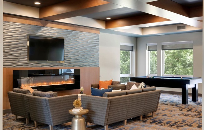 Clubroom group seating area at The Liberty Apartments in Golden Valley