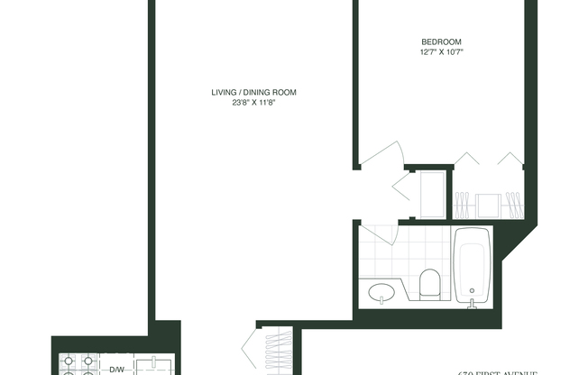 1 bed, 1 bath, 654 sqft, $4,950, Unit 6S