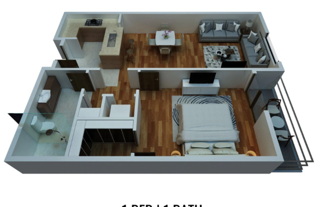 1 bed, 1 bath, 671 sqft, $2,325, Unit 434