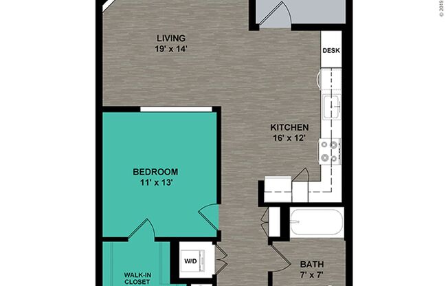 1 bed, 1 bath, 761 sqft, $2,375, Unit 533