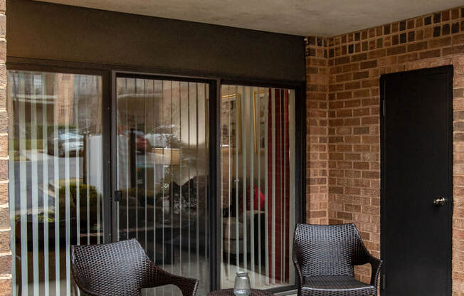 Private balcony or patio at Ivy Hall Apartments in Towson Maryland