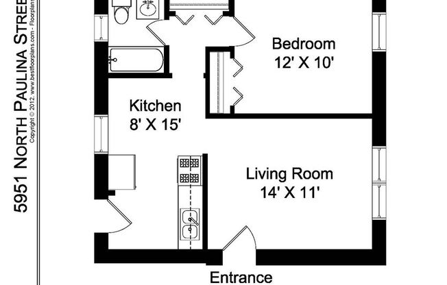 1 bed, 1 bath, 560 sqft, $1,435, Unit 5951P-2E