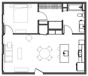 1 bed, 1 bath, 768 sqft, $1,360