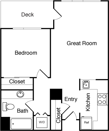 1 bed, 1 bath, 754 sqft, $2,514