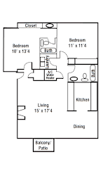 2 beds, 2 baths, 982 sqft, $1,005