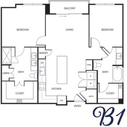 2 beds, 2 baths, 1,143 sqft, $1,936