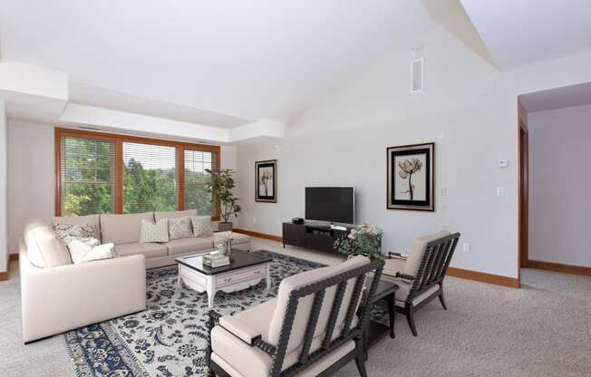 Laurel East End Apartments in Golden Valley, MN photo of living room with high ceilings