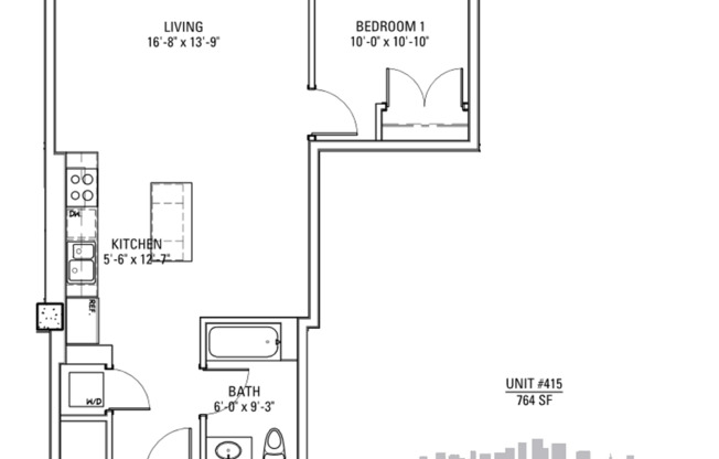 1 bed, 1 bath, 673 sqft, $3,050, Unit 3833-415