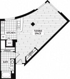 Studio, 1 bath, 784 sqft, $2,568