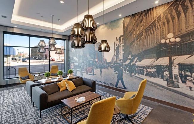 Indoor Sitting Area at 1500 Nicollet Apartment Homes, Minneapolis, MN, 55403
