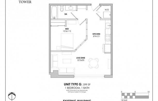 1 bed, 1 bath, 599 sqft, $1,495, Unit Unit 305