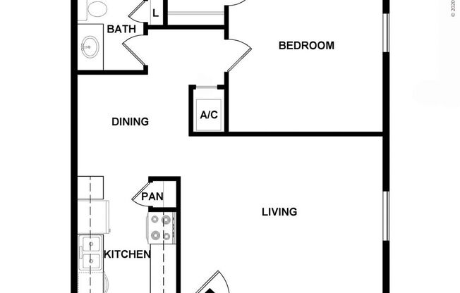 1 bed, 1 bath, 625 sqft, $868