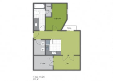 1 bed, 1 bath, 750 sqft, $1,167