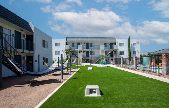 Hammock Lounge Area and Lawn Game Area at The Link at 4th Ave Apartments