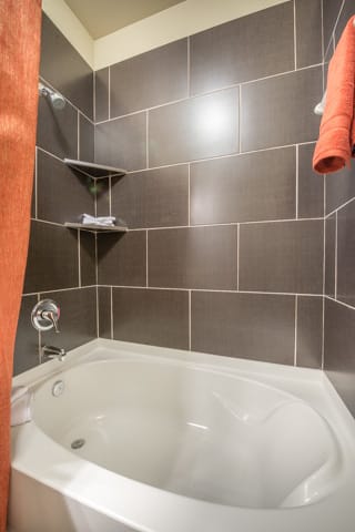 Large Soaking Tub In Bathroom at Aviator West 7th, Fort Worth, Texas