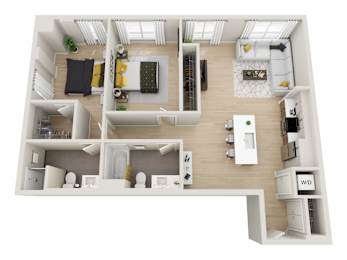 2 beds, 2 baths, 1,140 sqft, $2,995